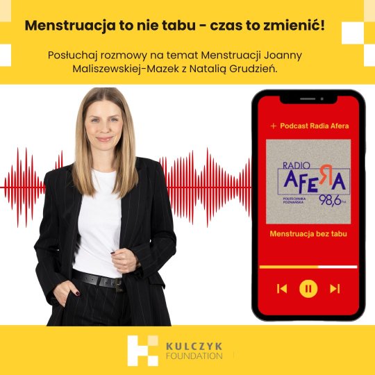 Joanna Maliszewska-Mazek w Radio Afera: o menstruacji, dostępie do środków higieny i normalizowaniu rozmów